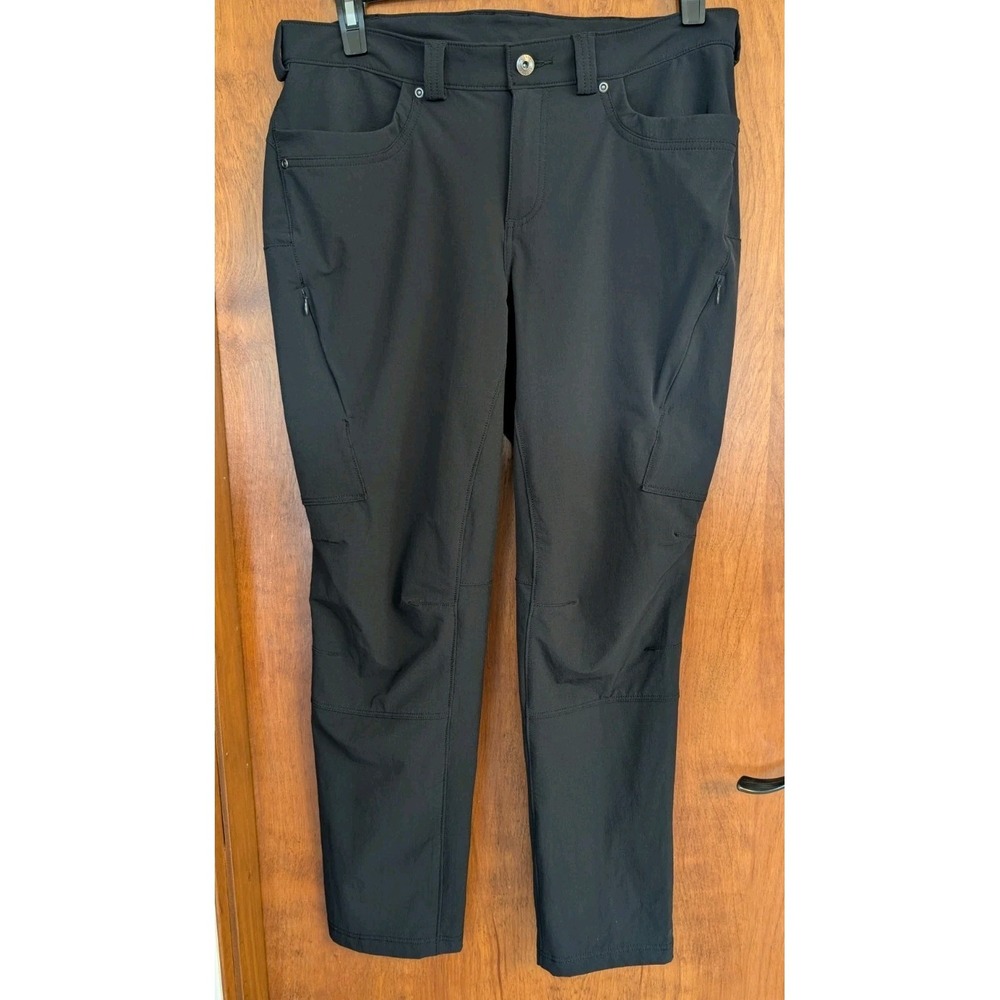 Womens Duluth Trading Co Black Nylon Spandex Blend Cargo Pants 12 x 29 Work wear